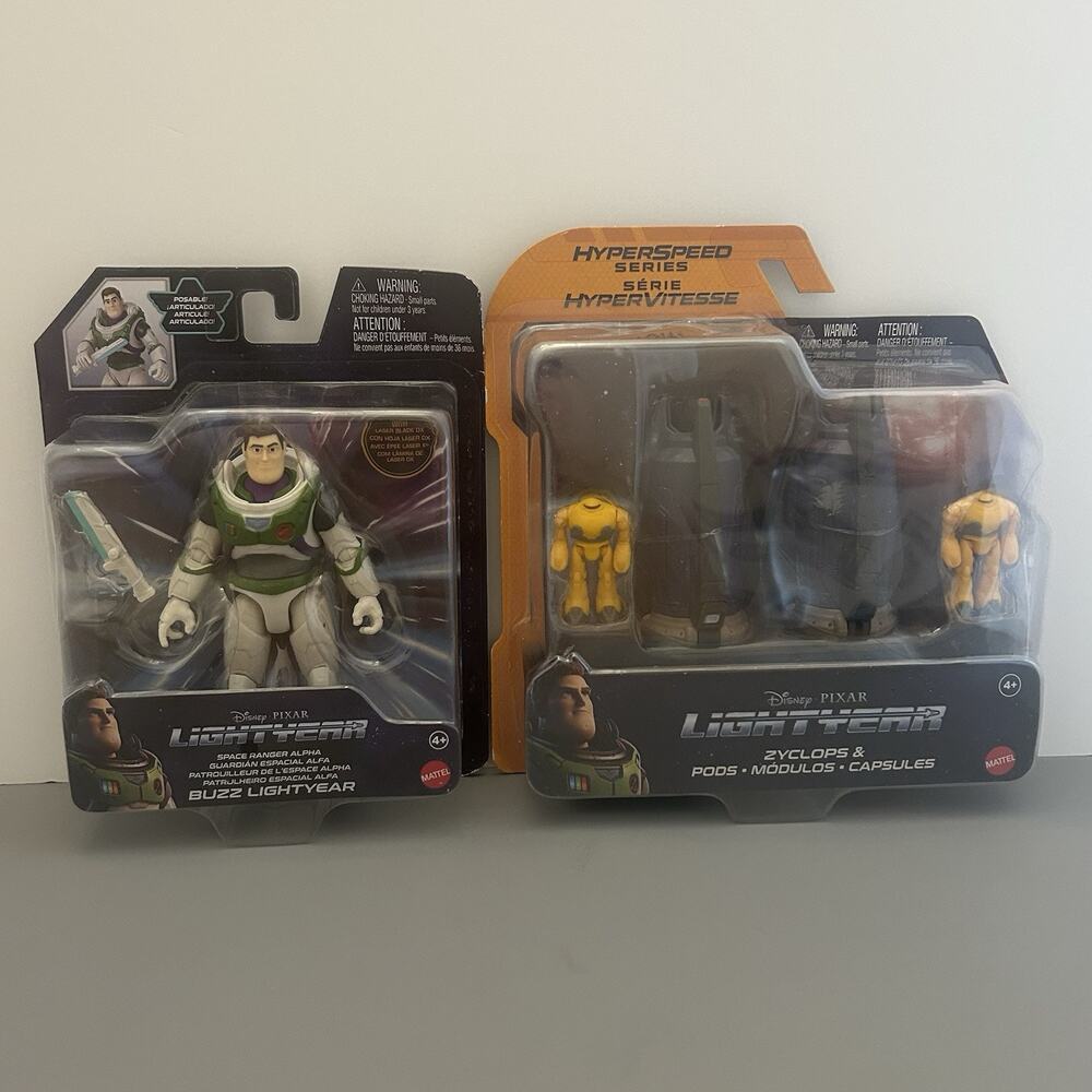 Set of 2 Disney Pixar Lightyear Buzz and Zyclops & Pods Action Figures
